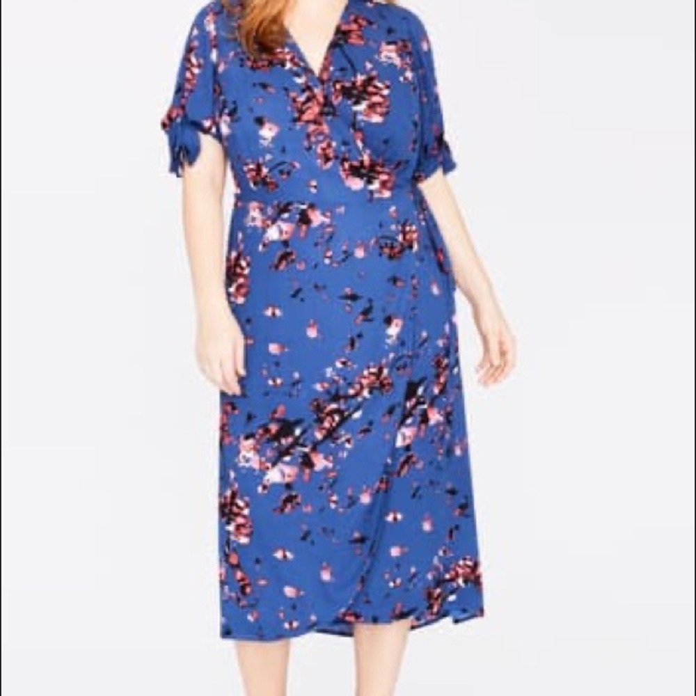 RACHEL Rachel Roy Floral Wrap Midi Dress
